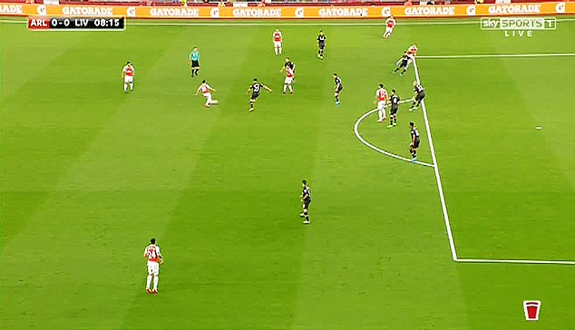 Television replays reveal that Ramsey was onside, despite being ruled offside. (Sky Sports)
