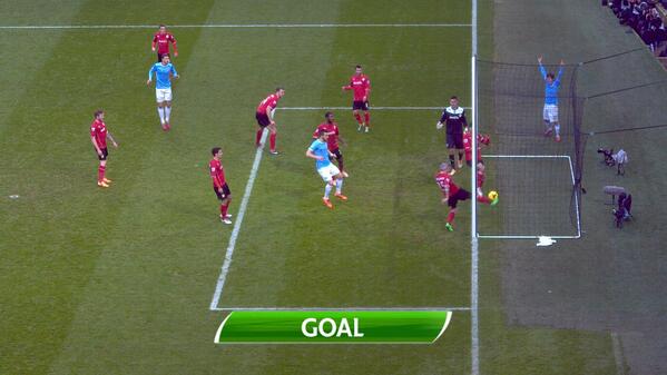 Eden Dzeko's goal was the first goal to be decided by goal line technology.